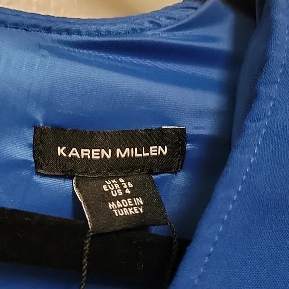 Karen Millen | Compact Stretch Sleeve V Neck Pencil Dress - Picture 5 of 13